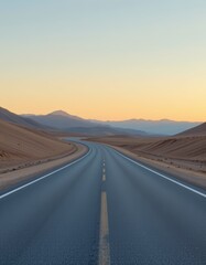 Desert Highway at Sunset