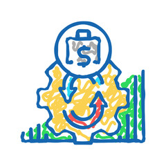 changing business model icon doodle illustration