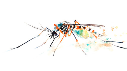 Tiger Mosquito Isolated on White Background for Professional Use