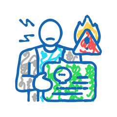 personnel crisis icon doodle illustration