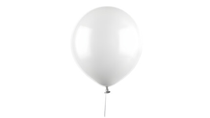 White Balloon with Glossy Finish Isolated on White Background for Creative Designs