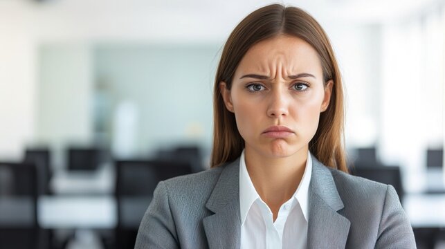 the image shows a woman looking directly at the camera with an upset expression