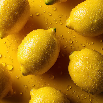 The background is full of fresh lemons