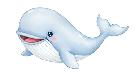 Cute whale water color digital painting . kids illustration ideas