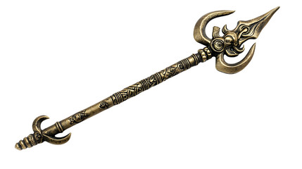 God Shiva Hindu Trident on White Background Isolated