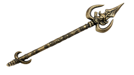 God Shiva Hindu Trident on White Background Isolated