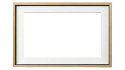 Wooden picture frame with a white interior, designed for displaying artwork or photographs.