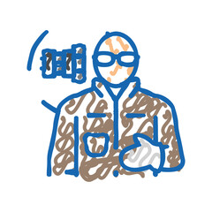 millwright repair worker icon doodle illustration