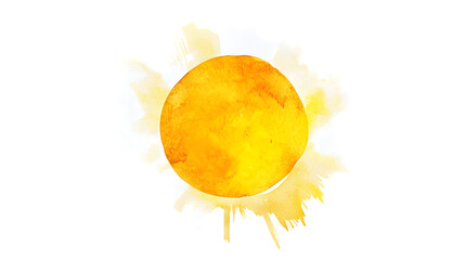 Modern Yellow Watercolor Sun Illustration for Creative Designs
