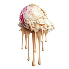 A delicious scoop of ice cream melting down