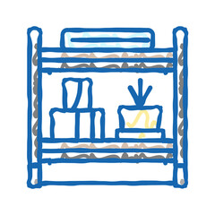 Fototapeta premium shelf bathroom interior icon doodle illustration