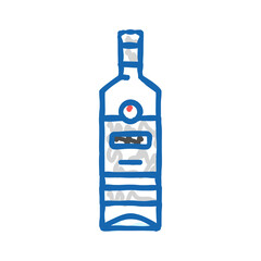 rum glass bottle icon doodle illustration