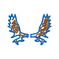 moose horn animal icon doodle illustration