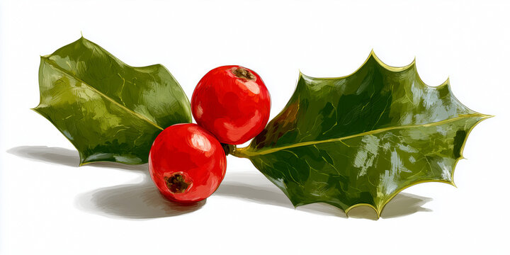 Generative AI image of festive holly

