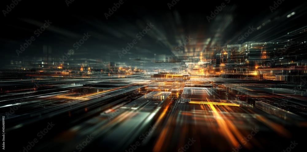 Poster generative ai technology used to create abstract digital background for stock and other applications
