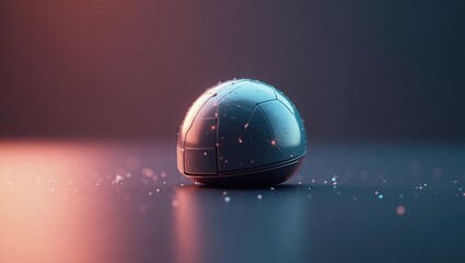 Vizard AI. Ethical rendering singularity Function x Decentralized application Mlops Bitscrunch Obsbot Jasper Applied intuition Futuristic black glossy sphere on smooth surface with refle