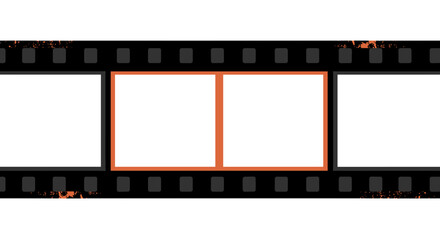 Fototapeta premium Empty film strip background in black and white