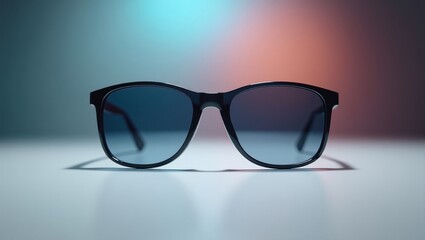 VR prescription lenses. Black sunglasses with blue lenses modern desig