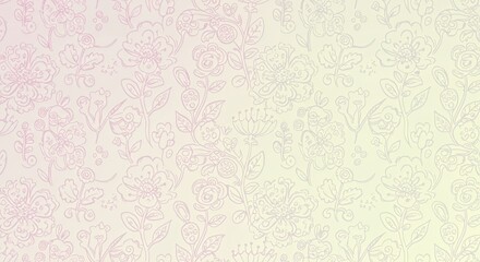 Pastel Floral Pattern: Delicate Hand-Drawn Blooms in Soft Hues