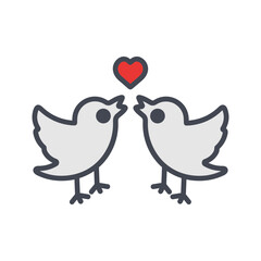 Lovebirds Vector Icon