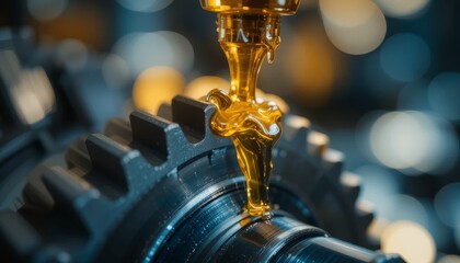 Machinery maintenance action precision gear lubrication in an industrial workshop environment for enhanced efficiency and longevity