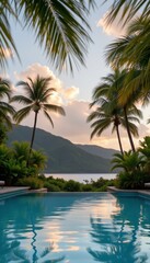 Fototapeta premium Tropical Paradise Swimming Pool View