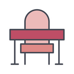 Teacher Desk Vector Icon
