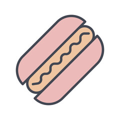 Hot Dog Vector Icon