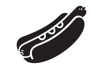 Hot Dog Vector Logo | Playful Cartoon Silhouette for Food Trucks & Restaurants