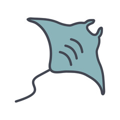 Manta Ray Vector Icon