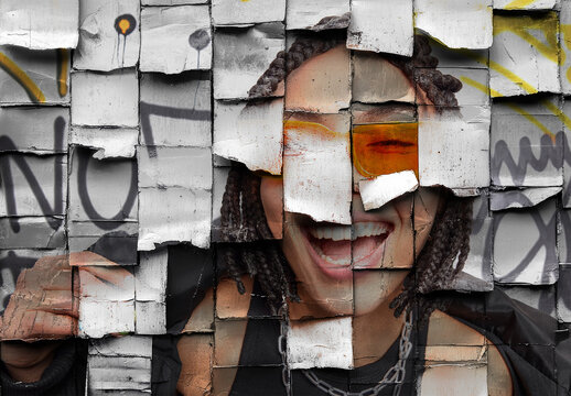 Mockup With Paper Layers and Torn Edges