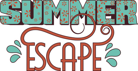 Summer Escape Floral Typography