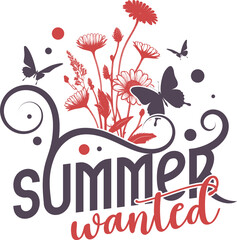 Elegant Floral Typography with Butterflies