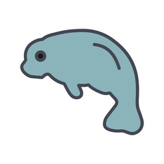 Manatee Vector Icon