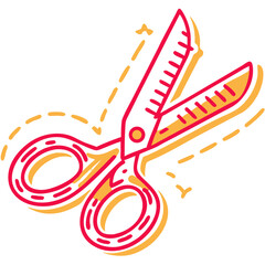 Fototapeta premium Vector Scissors Icon on Transparent Background