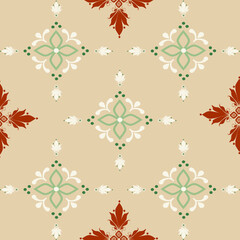 Seamless classic damask pattern in dark gold tone - vector illustration for luxury textile design.