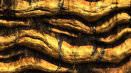 Golden Wood Texture Seamless Pattern Background