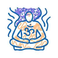 transcendental meditation yoga icon doodle illustration