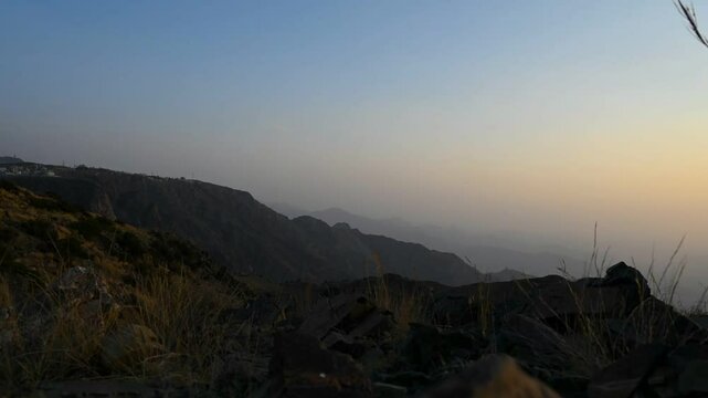sunset over the mountains From Al shafa, Taif, Saudi Arabia