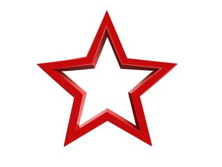 Obraz premium Red five-pointed star shape for various design applications