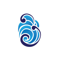 B letter with wave logo template
