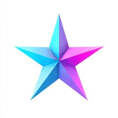 Obraz premium A surreal 3D star made of chrome metal is set against a transparent background in an abstract style