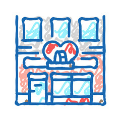 Fototapeta premium charity shop icon doodle illustration