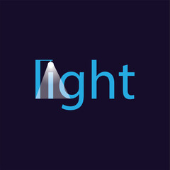 Light Bulb text logotype vector template