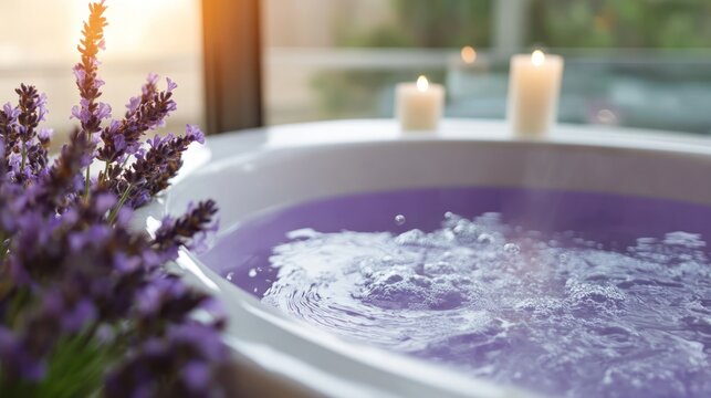 Relaxing lavender bath experience