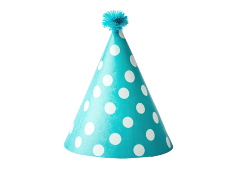 Colorful party hat ready for birthday celebration