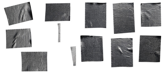 Fototapeta premium Black Duct Tape Strips Set Illustration for Repair, Craft, and Design Use