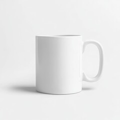 Obraz premium A matte ceramic coffee mug centered on a white seamless background with soft shadows, perfect for overlaying logo or design.