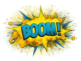 Energetic explosion graphic design for action themes and announcements, cut out