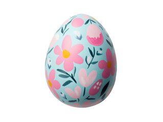 Colorful floral egg design for Easter celebration and decoration, cut out